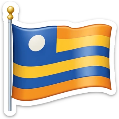 A flag whit darkblue, blue, white, yellow and orange and has 5 stripes white in the middle, blue in next to white left, yellow next to white right, orange next to yellow right, dark blue next to blue left💙🩵🤍💛🧡follow the sticker