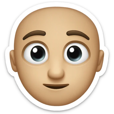 Una cara que en vez de ojos tiene las letras ewe sticker