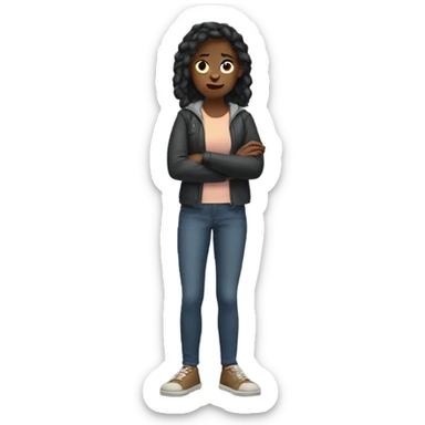 girl mad crossing arms  sticker