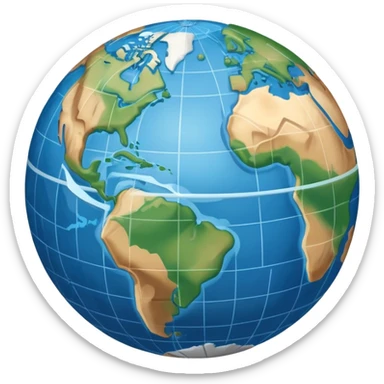 an icon featuring an earth with attitude and longitude lines, a textbook, and a topographic map, symbolizing geography as a science. The design includes a compass, mountain ranges, and rivers, representing the study of Earth's features and landscapes. Transparent background highlights geography. sticker