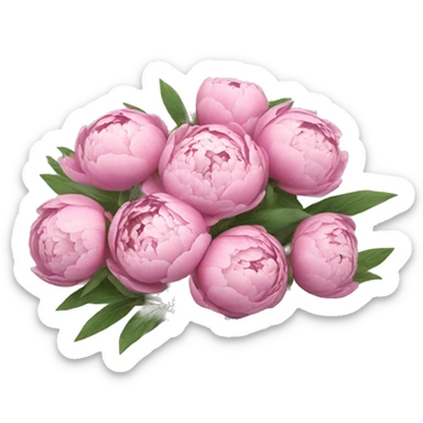 Peonies bouquet sticker