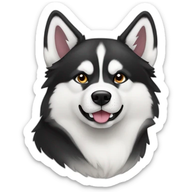 Perro husky siberiano con color banco y negro  sticker