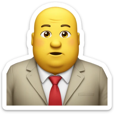 fat yellow ai guy with a tie hes fat and is yellow with a red tie sticker