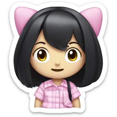 Sanrio Kuromi with a shirt saying MILA sticker