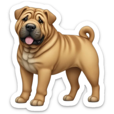 sharpei full body dog sticker