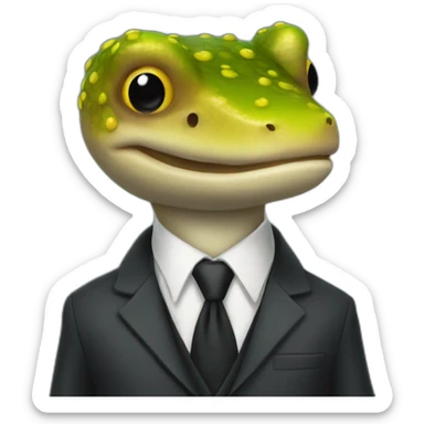 a salamander in a suit sticker