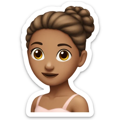 Ballet girl with brown bun sticker