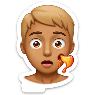 Heat eye face with drooling on side of the mouth  sticker