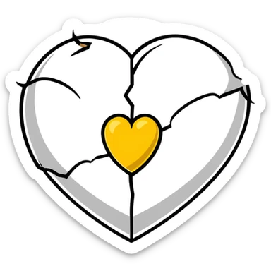 heart repaired sealed with gold no visible cracks sticker