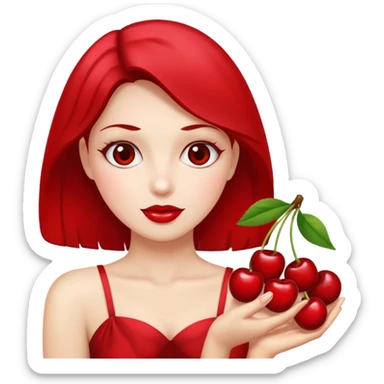 Makea woman with big cherries sticker
