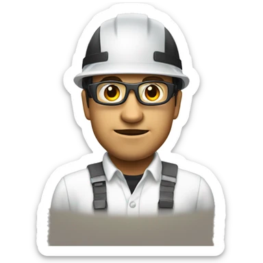 Ingeniero con cascos, lentes de seguridad, mexicano sticker