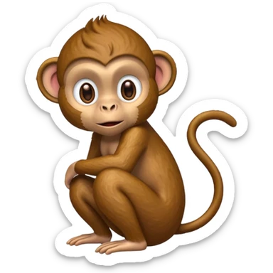 Monkey pooping sticker
