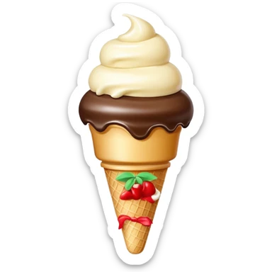 A single scoop of ice cream, smooth and creamy texture, glossy and soft, realistic, high detail, simple and cute design, isolated on white background, centered composition
 sticker