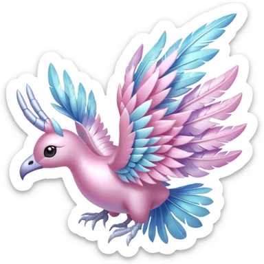 Shiny pastel feathery tropical exotic shimmering silky smooth soft flurry Diancie-Palkia-Amaura-Aurorus-aesthetic-fusion sticker