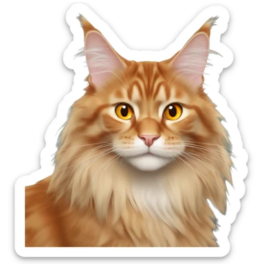 An orange maine coon with amber eyes sticker