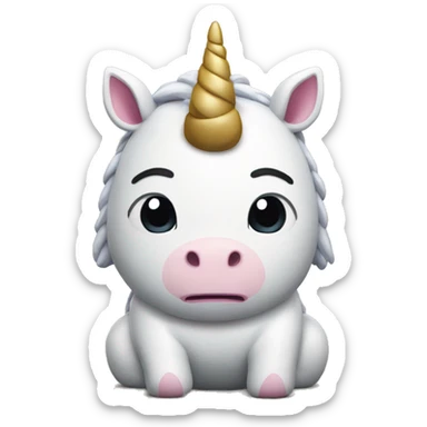 unicorn doing a sumo standing squat position sticker