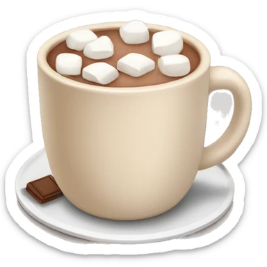 Beige mug of hot cocoa with marshmallows sticker