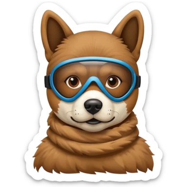 Dog with ski mask sticker