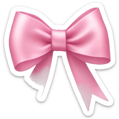 light pink ribbon bow sticker