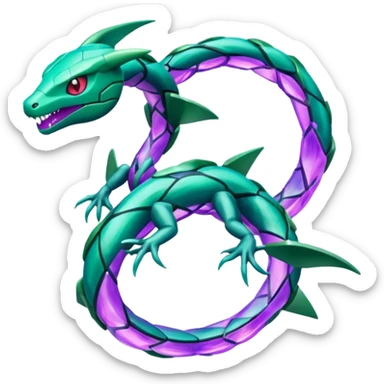 Pokemon legendary purple and cian crystal rayquaza sticker