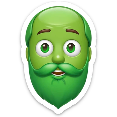 green bearded m&m's sticker