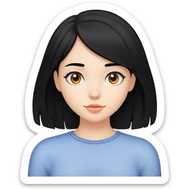 Chica pelinegra cabello al hombro sticker