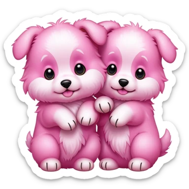 Pink puppies sticker