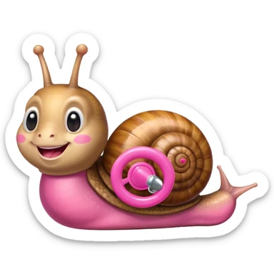 cute snail with a pink pacifier sticker