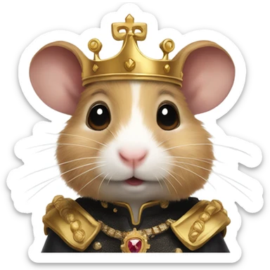 hamster as king von sticker