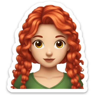 Girl red Rossi hair with pirsing fairy sticker