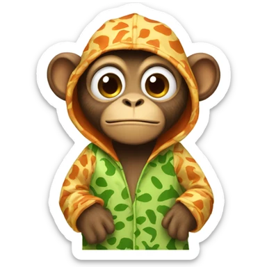 Monkey wearing a dinosaur pj sticker