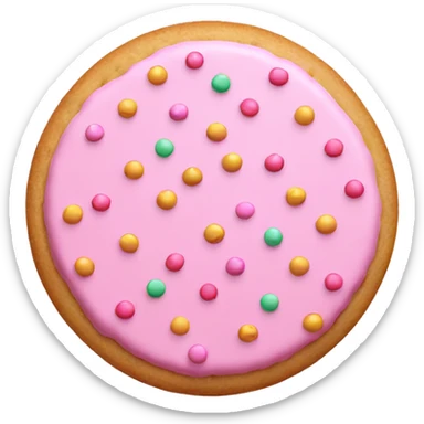 pink circle cookie with sprinkles  sticker