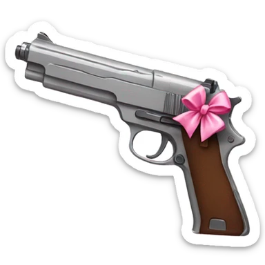 Gun with pink bow sticker