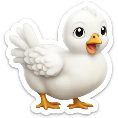 a white baby chicken sticker