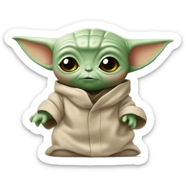 baby yoda hello kitty sticker