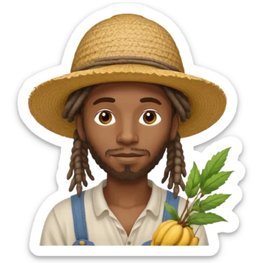 black cotton picker guy with dreadds sticker