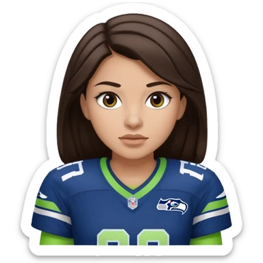 Dark brown hair seahawks fan female sticker