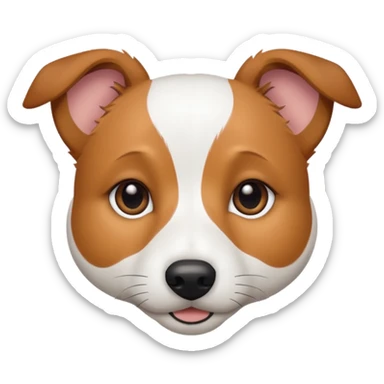 a fully white jack russell the size of a kelpie with light brown ears and a light brown patch on one eye sticker