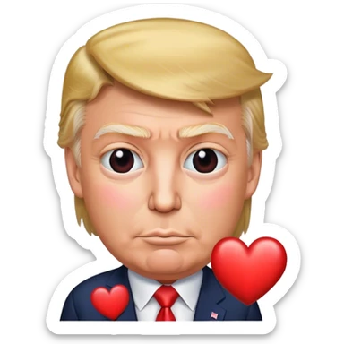 real Trump shows a heart sticker