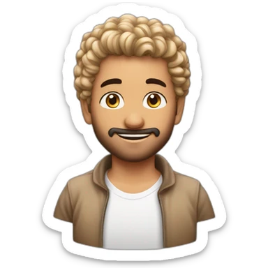 Garcon arabe avec cheveux bouclé court avec taper sticker