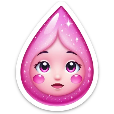 Crying pink sparkles sticker