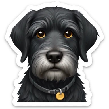 Black wire-haired dog sticker
