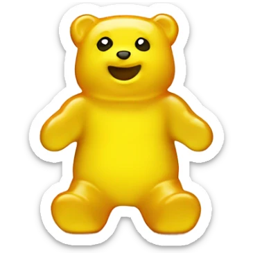 Yellow gummy bear  sticker