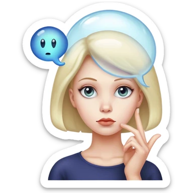 woman with a thinking bubble having an alien in it sticker