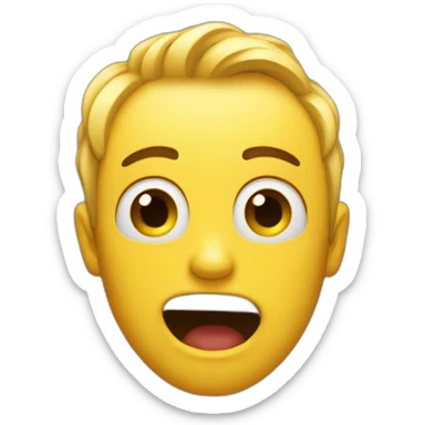 an emoji surprised face that thinks something is attractive sticker