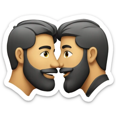 gay kiss one with beard sticker