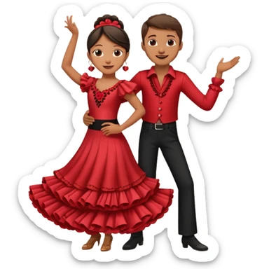 Spanish dancer girl loves dancer boy sticker