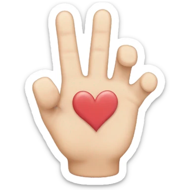 Pointer and middle finger hand heart  sticker