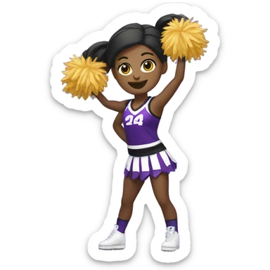 Cheerleader in black and purple sticker