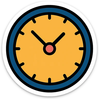 classic round clock showing time sticker